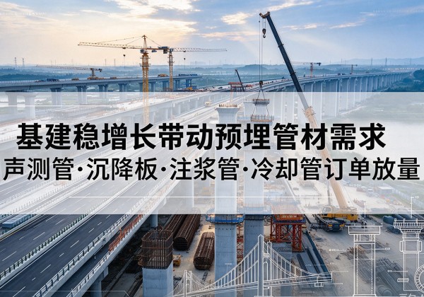 虹口区基建稳增长带动预埋监测管材需求，声测管、沉降板、注浆管订单持续放量